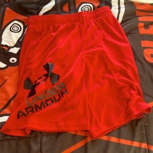 Red under armor shorts